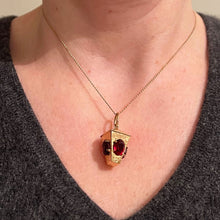Load image into Gallery viewer, Italian Lantern 18 Karat Yellow Gold Paste Charm Pendant
