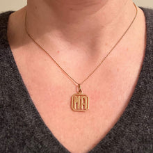 Load image into Gallery viewer, 18K Yellow Gold MA or AM Monogram Initials Charm Pendant
