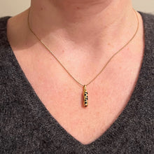 Load image into Gallery viewer, Tiki Totem 18K Yellow Gold Onyx Good Luck Charm Pendant