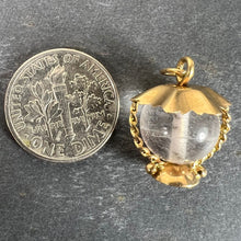 Load image into Gallery viewer, Vintage Italian 18K Yellow Gold Rock Crystal Quartz Storm Lantern Charm Pendant