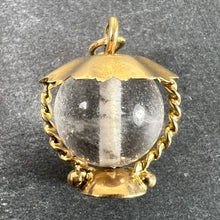 Load image into Gallery viewer, Vintage Italian 18K Yellow Gold Rock Crystal Quartz Storm Lantern Charm Pendant