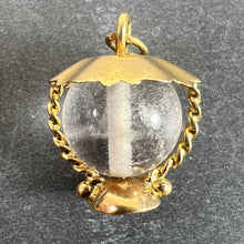Load image into Gallery viewer, Vintage Italian 18K Yellow Gold Rock Crystal Quartz Storm Lantern Charm Pendant
