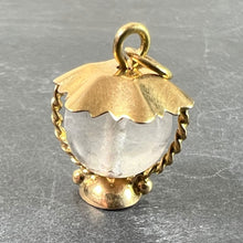 Load image into Gallery viewer, Vintage Italian 18K Yellow Gold Rock Crystal Quartz Storm Lantern Charm Pendant