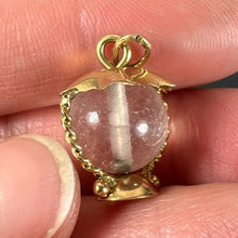 Load image into Gallery viewer, Vintage Italian 18K Yellow Gold Rock Crystal Quartz Storm Lantern Charm Pendant