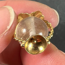 Load image into Gallery viewer, Vintage Italian 18K Yellow Gold Rock Crystal Quartz Storm Lantern Charm Pendant