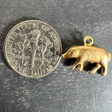 Load image into Gallery viewer, French 18K Yellow Gold Lucky Pig Charm Pendant