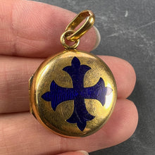 Load image into Gallery viewer, True Cross Reliquary 18K Yellow Gold Enamel Locket Pendant