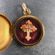 Load image into Gallery viewer, True Cross Reliquary 18K Yellow Gold Enamel Locket Pendant