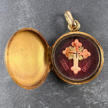 Load image into Gallery viewer, True Cross Reliquary 18K Yellow Gold Enamel Locket Pendant