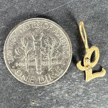 Load image into Gallery viewer, Letter L 18K Yellow Gold Diamond Charm Pendant