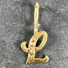 Load image into Gallery viewer, Letter L 18K Yellow Gold Diamond Charm Pendant