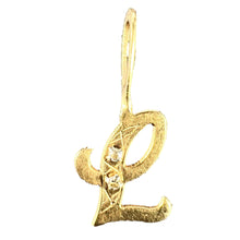Load image into Gallery viewer, Letter L 18K Yellow Gold Diamond Charm Pendant