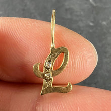 Load image into Gallery viewer, Letter L 18K Yellow Gold Diamond Charm Pendant