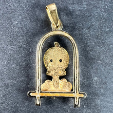 Load image into Gallery viewer, Bird on Perch Cartoon Character 18K Yellow Gold Charm Pendant