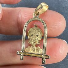 Load image into Gallery viewer, Bird on Perch Cartoon Character 18K Yellow Gold Charm Pendant