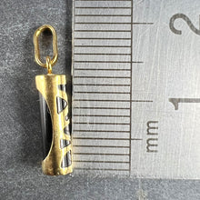 Load image into Gallery viewer, Tiki Totem 18K Yellow Gold Onyx Good Luck Charm Pendant