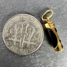 Load image into Gallery viewer, Tiki Totem 18K Yellow Gold Onyx Good Luck Charm Pendant
