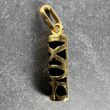 Load image into Gallery viewer, Tiki Totem 18K Yellow Gold Onyx Good Luck Charm Pendant