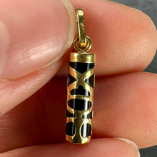 Load image into Gallery viewer, Tiki Totem 18K Yellow Gold Onyx Good Luck Charm Pendant