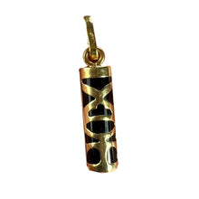 Load image into Gallery viewer, Tiki Totem 18K Yellow Gold Onyx Good Luck Charm Pendant