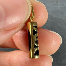 Load image into Gallery viewer, Tiki Totem 18K Yellow Gold Onyx Good Luck Charm Pendant