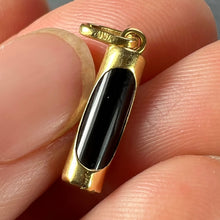 Load image into Gallery viewer, Tiki Totem 18K Yellow Gold Onyx Good Luck Charm Pendant