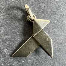 Load image into Gallery viewer, French 18K White Gold Origami Bird Charm Pendant