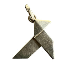 Load image into Gallery viewer, French 18K White Gold Origami Bird Charm Pendant