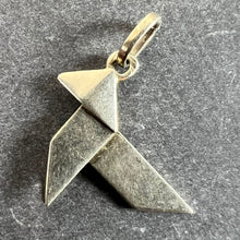 Load image into Gallery viewer, French 18K White Gold Origami Bird Charm Pendant