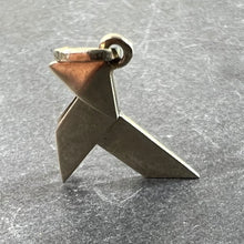 Load image into Gallery viewer, French 18K White Gold Origami Bird Charm Pendant