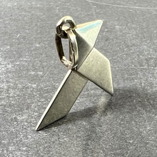 Load image into Gallery viewer, French 18K White Gold Origami Bird Charm Pendant