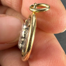 Load image into Gallery viewer, Ancient Silver Bull Head and Artemis Greek Coin in 18K Yellow Gold Frame Pendant