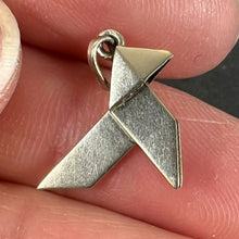 Load image into Gallery viewer, French 18K White Gold Origami Bird Charm Pendant