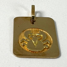 Load image into Gallery viewer, French Cancer Starsign Zodiac 18K Yellow Gold Charm Medal Pendant