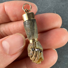 Load image into Gallery viewer, Vintage Touch Wood Mano Figa 18K Yellow Gold Charm Pendant