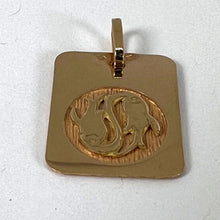 Load image into Gallery viewer, French Pisces Starsign Zodiac 18K Yellow Gold Charm Medal Pendant