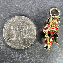 Load image into Gallery viewer, 9K Yellow Gold Enamel Scottish Bagpipe Player Charm Pendant