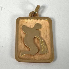Load image into Gallery viewer, French Aquarius Starsign Zodiac 18K Yellow Gold Charm Medal Pendant