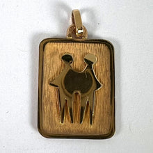 Load image into Gallery viewer, French Gemini Starsign Zodiac 18K Yellow Gold Charm Medal Pendant