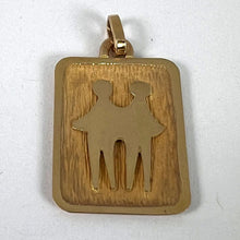 Load image into Gallery viewer, French Gemini Starsign Zodiac 18K Yellow Gold Charm Medal Pendant