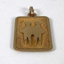 Load image into Gallery viewer, French Gemini Starsign Zodiac 18K Yellow Gold Charm Medal Pendant
