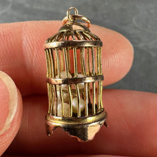 Load image into Gallery viewer, Bird Cage Cultured Pearls 14 Karat Yellow Gold Charm Pendant