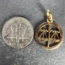 Load image into Gallery viewer, French Zodiac Libra Starsign 18K Yellow Gold Charm Pendant