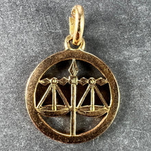 Load image into Gallery viewer, French Zodiac Libra Starsign 18K Yellow Gold Charm Pendant
