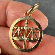 Load image into Gallery viewer, French Zodiac Libra Starsign 18K Yellow Gold Charm Pendant
