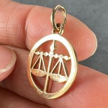 Load image into Gallery viewer, French Zodiac Libra Starsign 18K Yellow Gold Charm Pendant