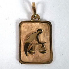 Load image into Gallery viewer, French Libra Starsign Zodiac 18K Yellow Gold Charm Medal Pendant