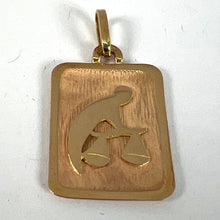 Load image into Gallery viewer, French Libra Starsign Zodiac 18K Yellow Gold Charm Medal Pendant