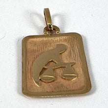 Load image into Gallery viewer, French Libra Starsign Zodiac 18K Yellow Gold Charm Medal Pendant