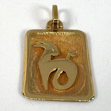 Load image into Gallery viewer, French Capricorn Starsign Zodiac 18K Yellow Gold Charm Medal Pendant